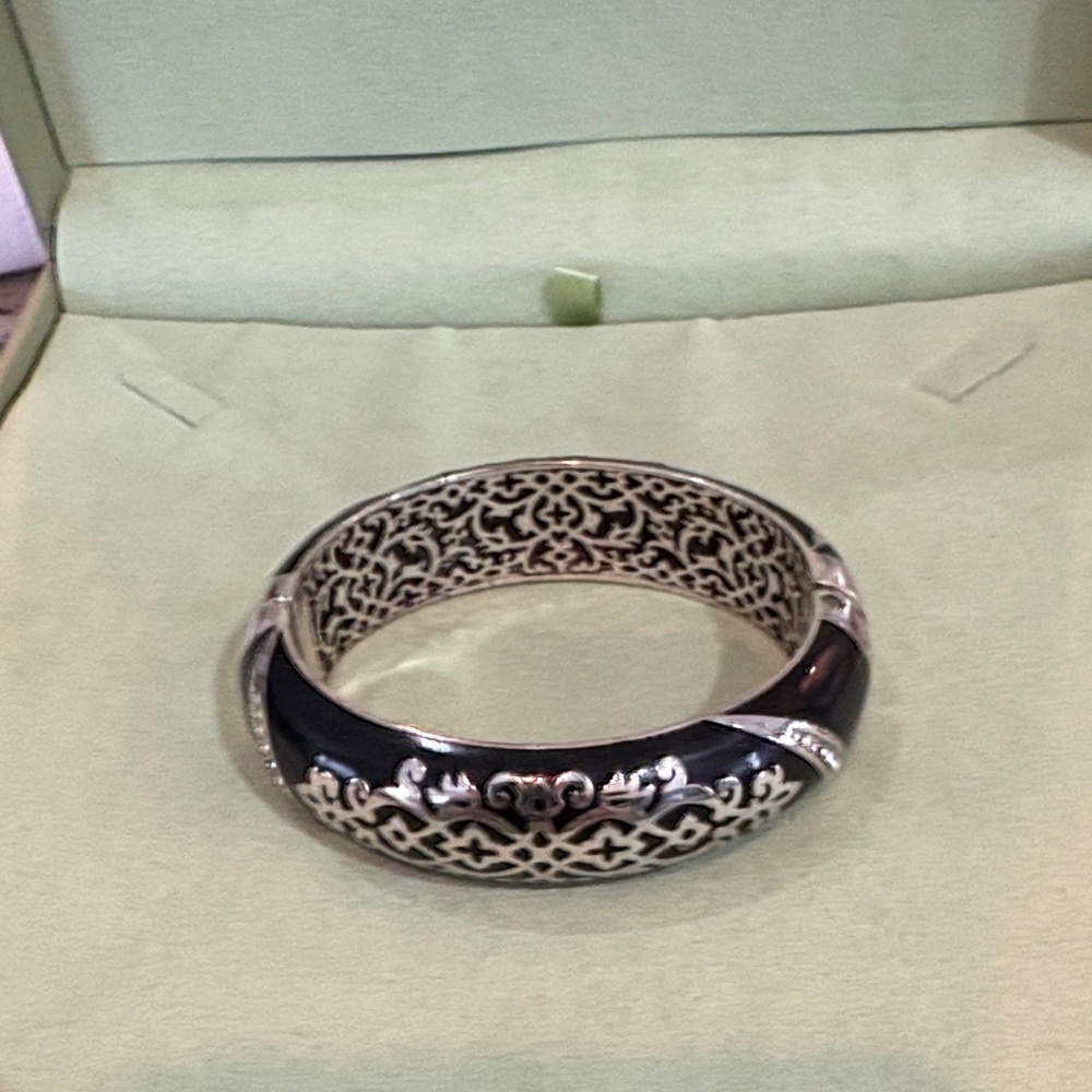 Brighton Silver and Black Intricate Bracelet
